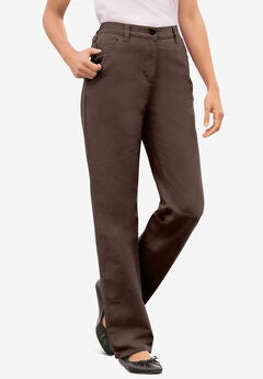 Perfect Back-Elastic Gap-Free Straight-Leg Cotton Jeans