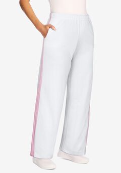 Side Stripe Cotton French Terry Straight-Leg Pant