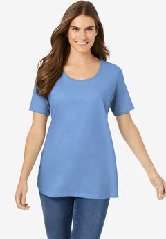 Plus Size Blue Graphic Tees