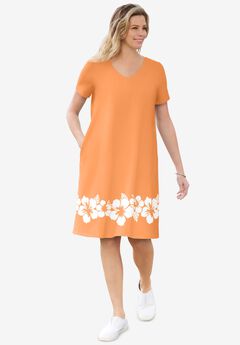 Perfect Short-Sleeve V-Neck Tee Dress