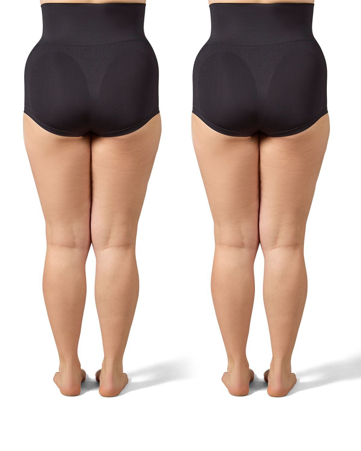 2 Pair Women's High-Waist Boy Short Shaping Briefs, BLACK, alternate image number 2