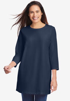 Perfect Three-Quarter Sleeve Crewneck Tunic