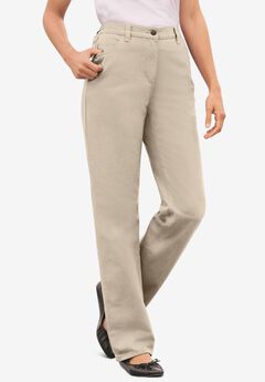 Perfect Back-Elastic Gap-Free Straight-Leg Cotton Jeans