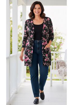 Perfect Longer-Length Cotton Cardigan Sweater