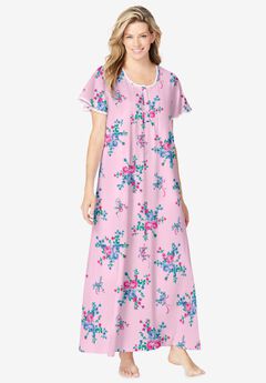 Long Pintuck Knit Gown