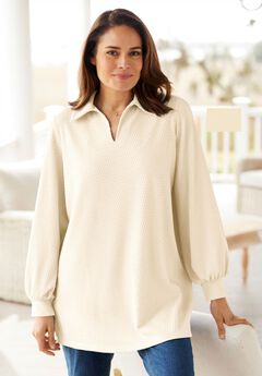 Blouson Sleeve Texture Tunic