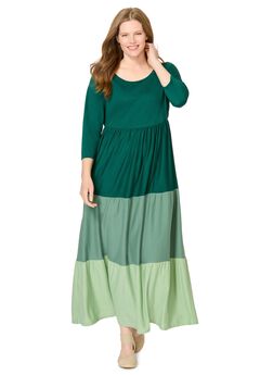 Colorblock Tiered Dress