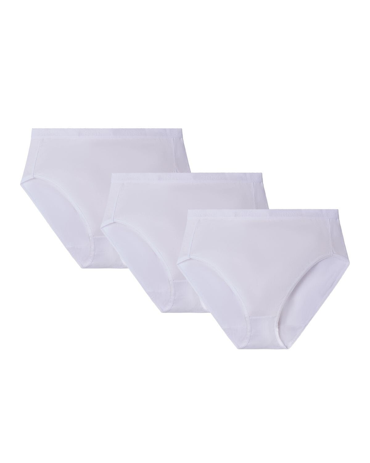 Ladies Combed Cotton Basic Brief Underwear 3-Pack, WHITE, alternate image number 3