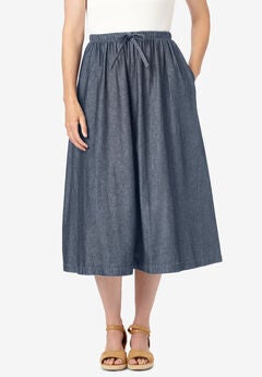 Drawstring Denim Skirt