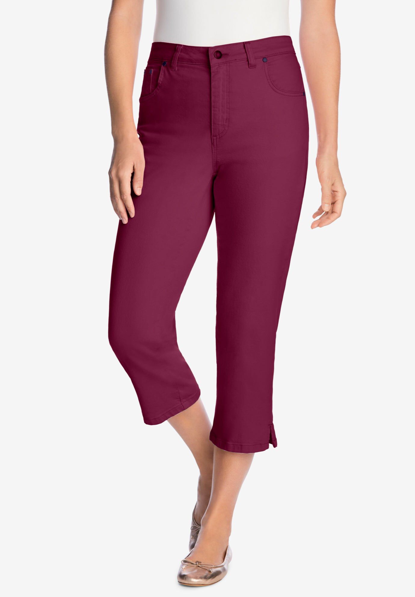Woman Within Plus Size Capri Stretch Denim Jean - Picture 20 of 62