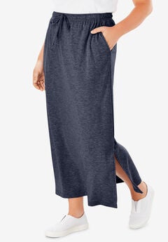 Sport Knit Side-Slit Skirt