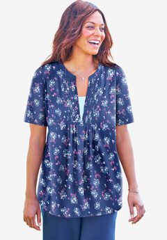 7-Day Layer-Look Elbow-Sleeve Tee