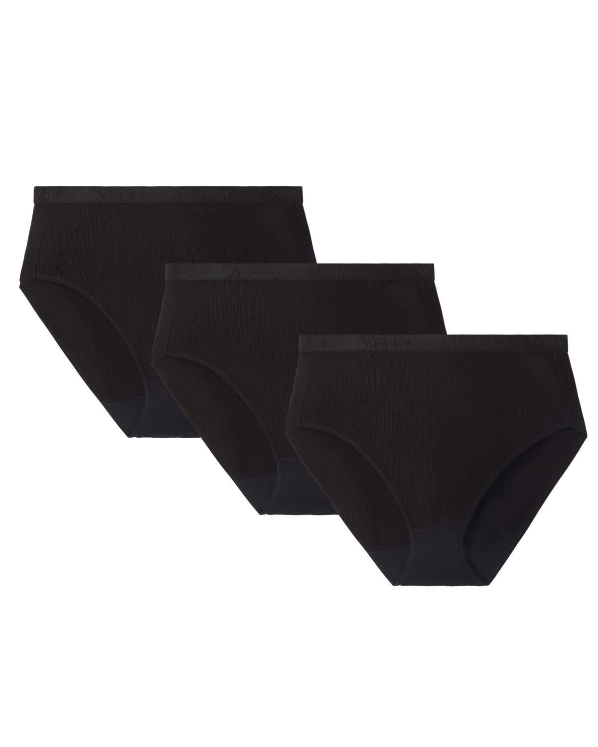 Women&#39;s 3 Pair Pack Ribbed Briefs, BLACK, alternate image number 3