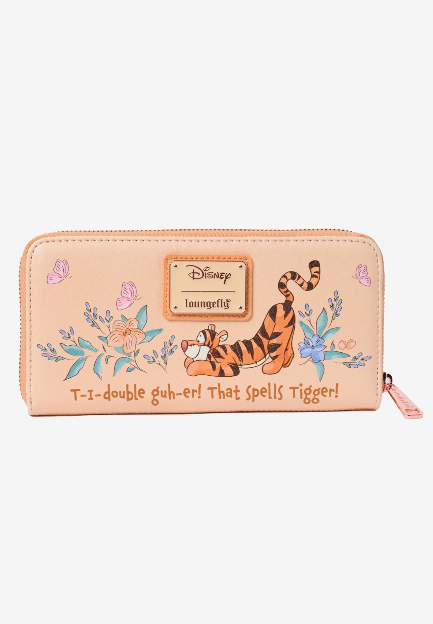 Loungefly x Disney Tigger Floral Zip Around Wallet Winnie the Pooh Peach, ORANGE, on-hover image number 1