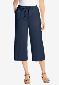 Drawstring Denim Capri