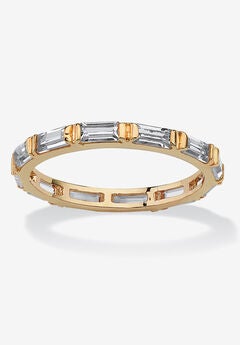 14K Yellow Gold-Plated Birthstone Baguette Eternity Ring