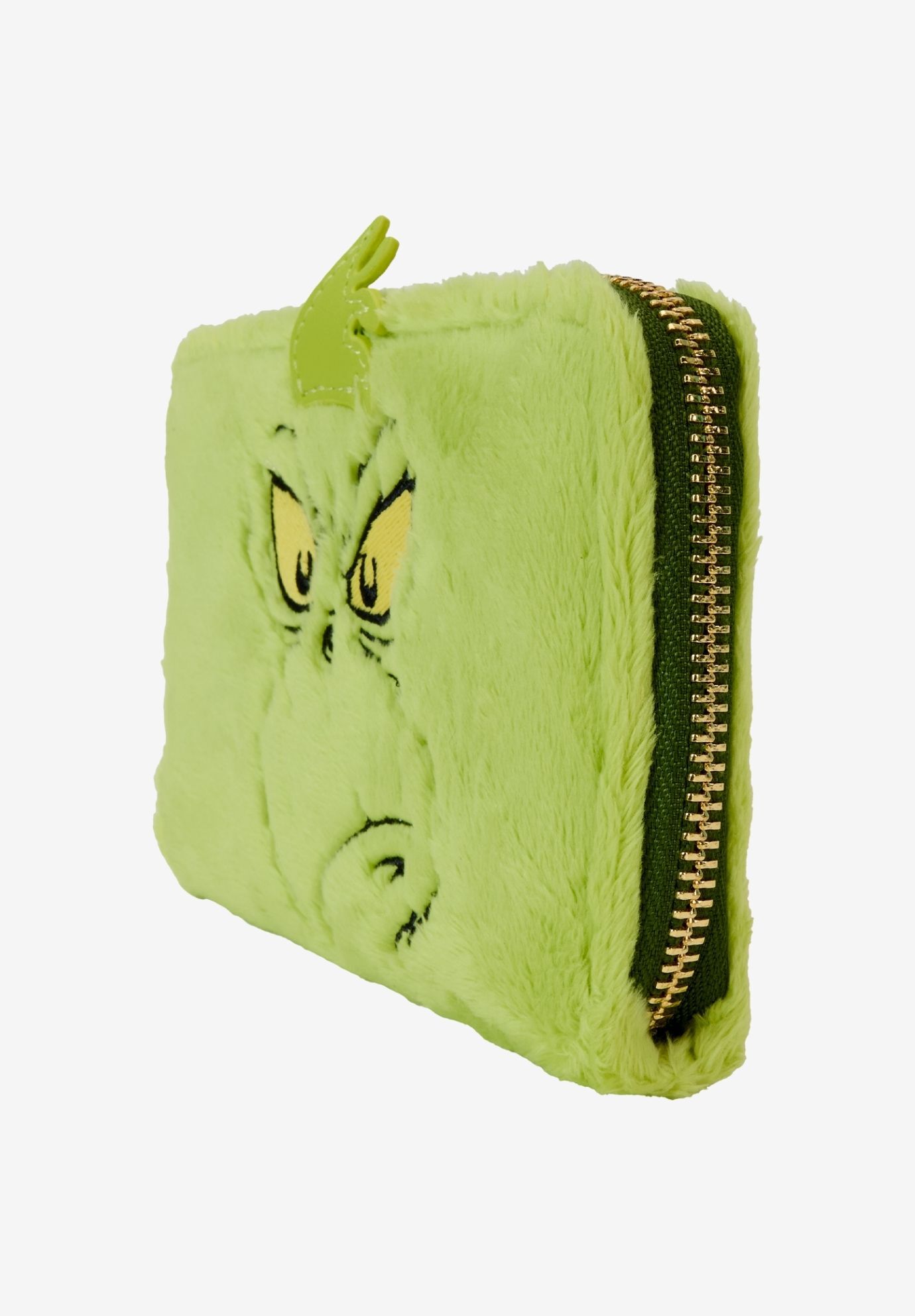 Loungefly x Dr Seuss The Grinch Plush Wallet Zip Around, BLUE, alternate image number 3