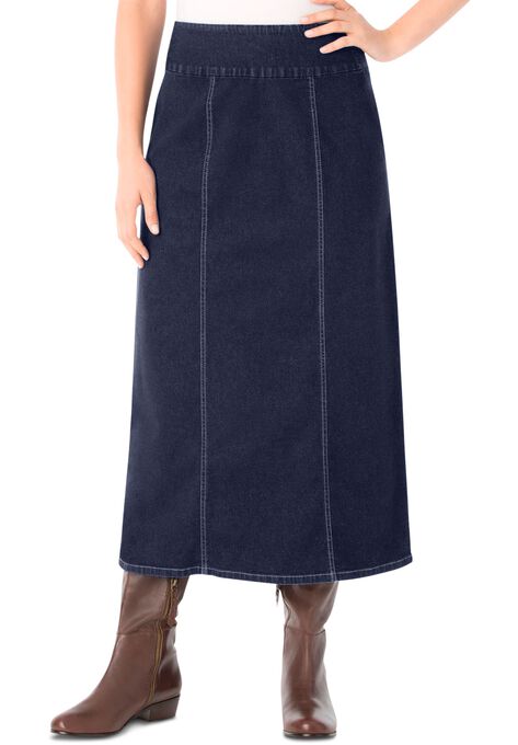 Pull-On Denim Skirt, , alternate image number null