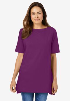 Perfect Short-Sleeve Boatneck Tunic