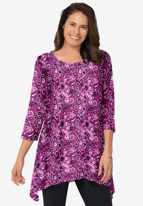 The Sharkbite Tunic, RASPBERRY PRETTY PAISLEY, hi-res image number null
