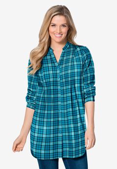 Womens Plus Size Cotton Blouses