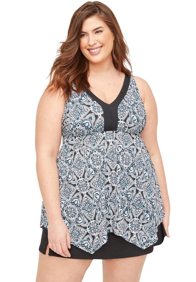 Paisley Pop Tankini Top, BLACK MEDALLION, hi-res image number null