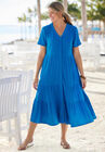 Button-Front Tiered Dress, , alternate image number null