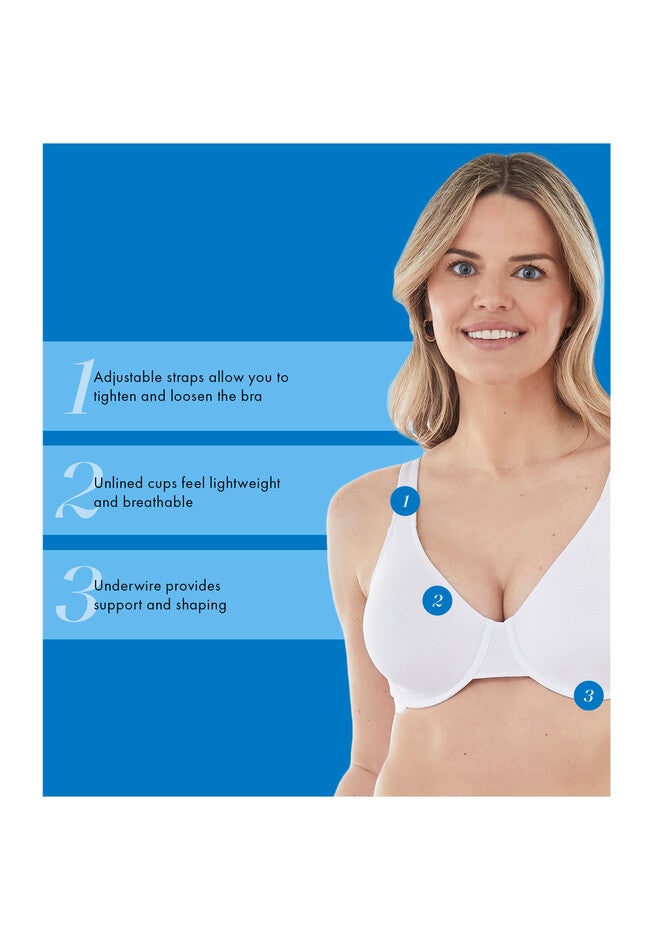 Bestform 5000100 Everyday Unlined Cotton Stretch T-Shirt Bra With Underwire Support, , alternate image number 4