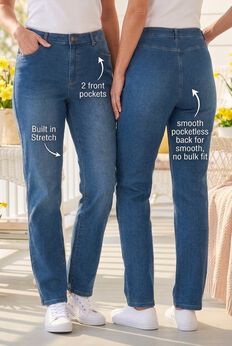 Stretch Straight-Leg Clean Jeans