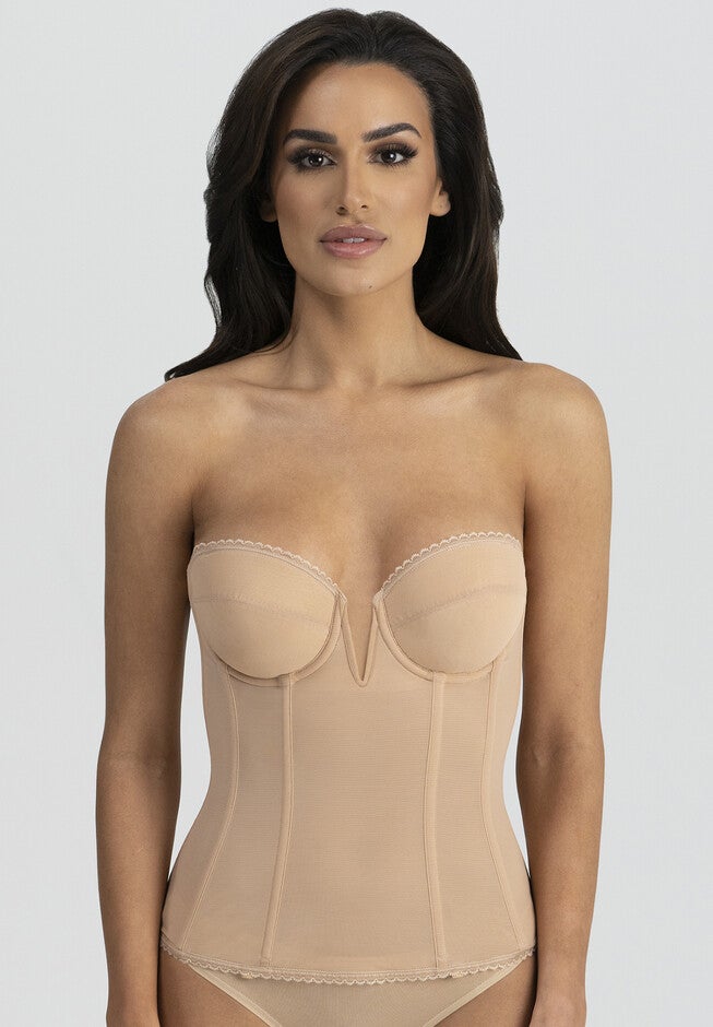 Vivienne V Wire Longline Strapless Bra Intimate Apparel, MOCHA, hi-res image number 0