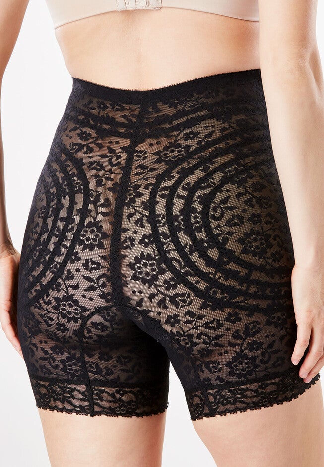Jacquard Lace Shaping Thigh Slimmer , , on-hover image number 1