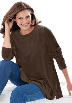 Plush Velour Tunic Sweatshirt
