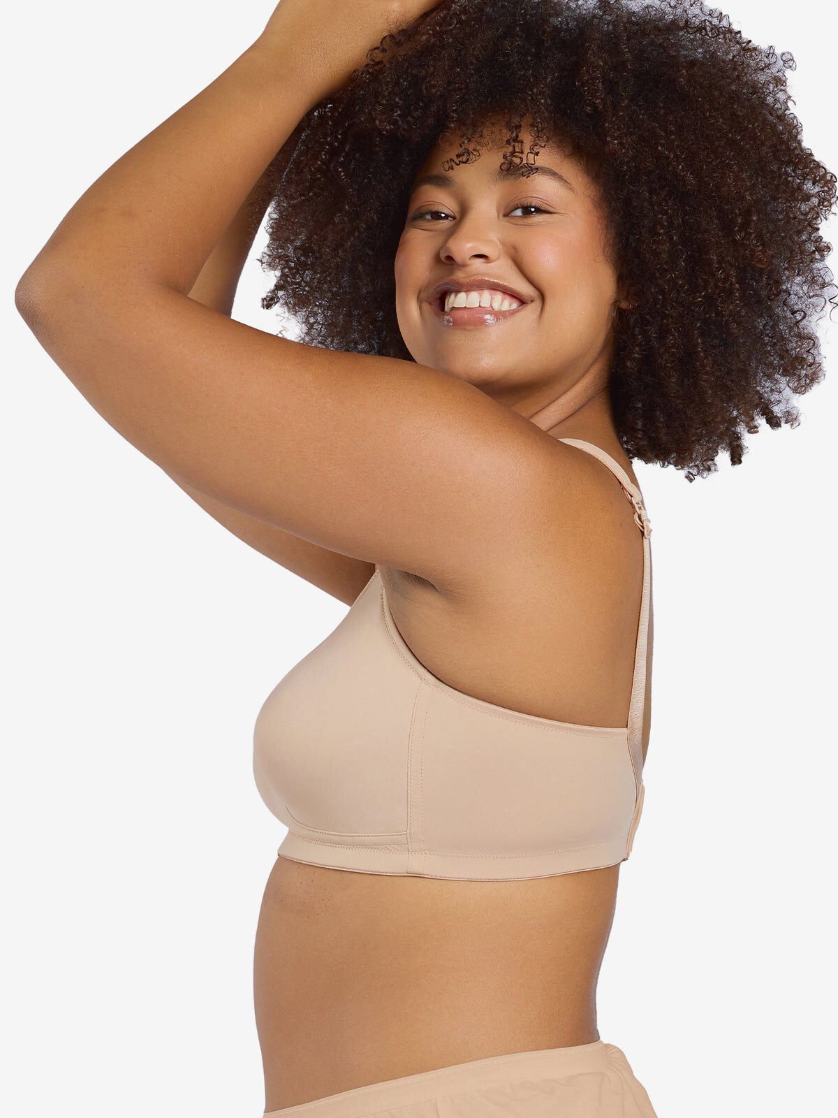 The Claire - Everyday Wirefree Comfort Bra, SAND, alternate image number 2