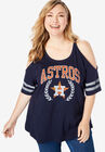 MLB Cold-Shoulder Logo Tee, ASTROS, hi-res image number null