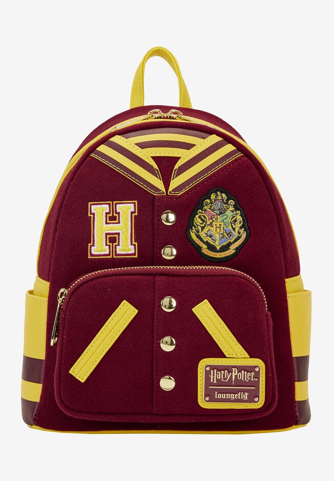 Loungefly X Harry Potter Mini Backpack Handbag Hogwarts Varsity Jacket , RED, hi-res image number null