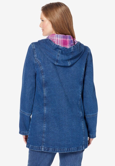 Flannel-Lined Denim Jacket, , on-hover image number null