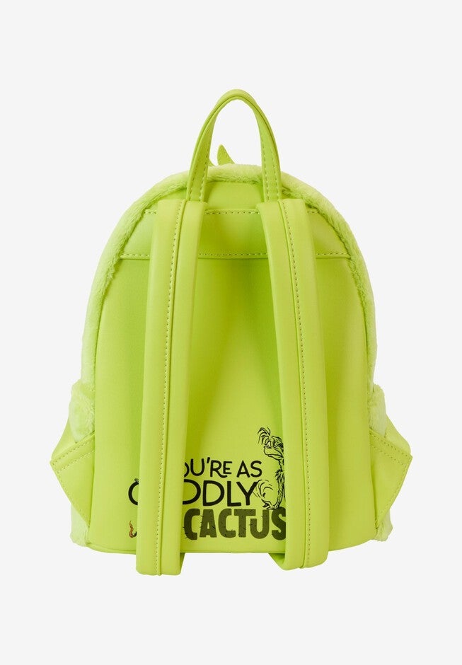 Loungefly x Dr. Seuss The Grinch Light-Up Plush Mini Backpack Cosplay, GREEN, on-hover image number 1
