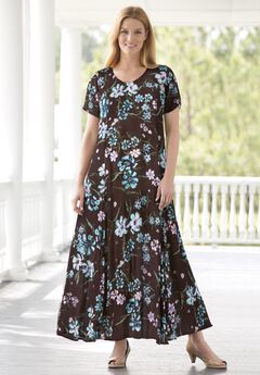 Short-Sleeve Crinkle Dress