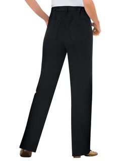 Perfect Back-Elastic Gap-Free Straight-Leg Cotton Jeans