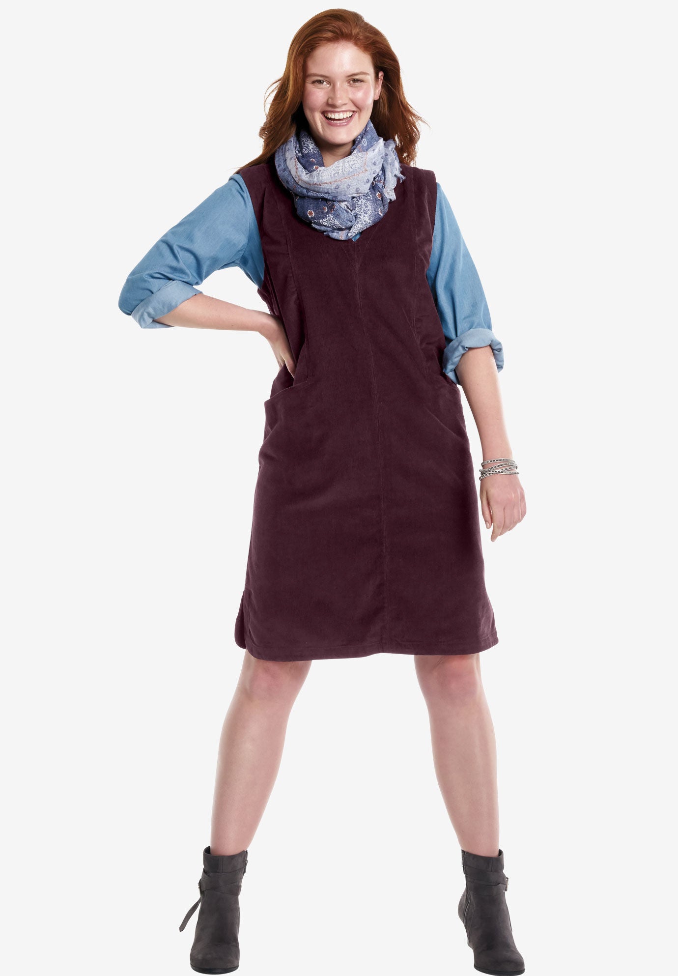 women's corduroy jumper dress