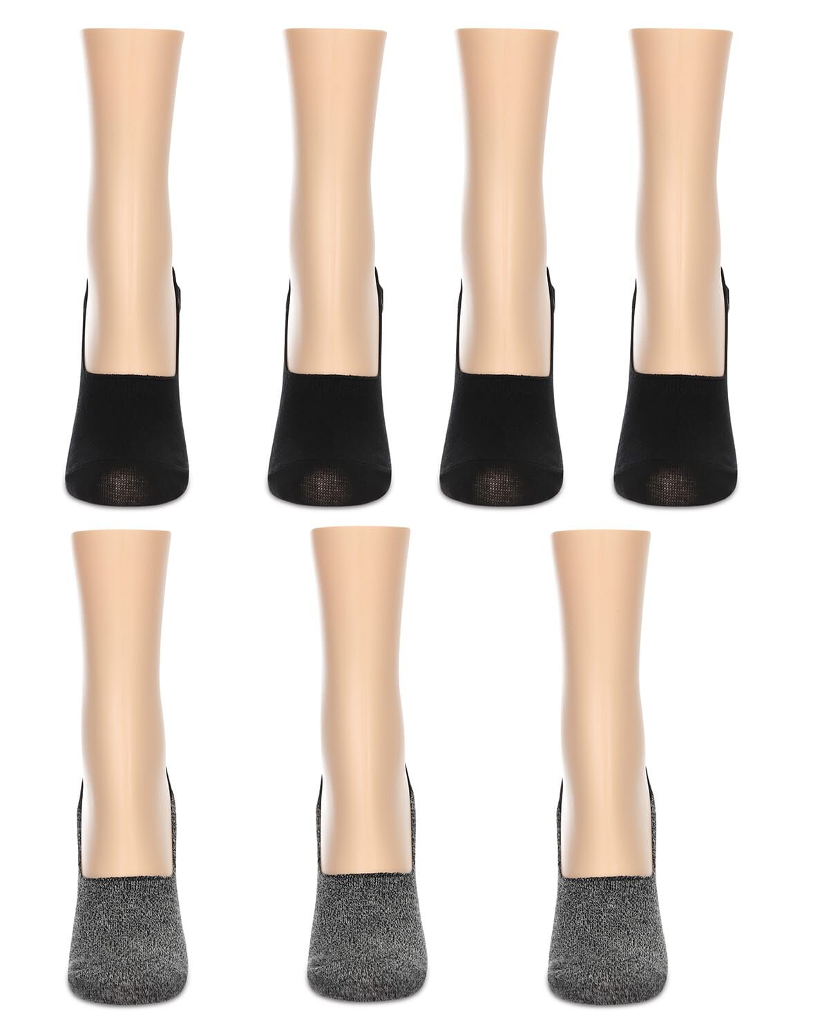 High-Cut Cotton Blend Sneaker Liner 7 Pack, BLACK MARLED, alternate image number 1