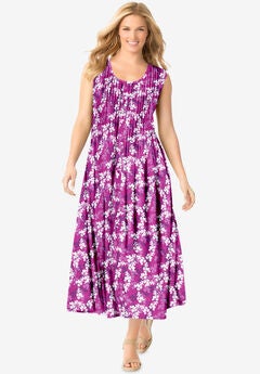 Pintucked Sleeveless Dress