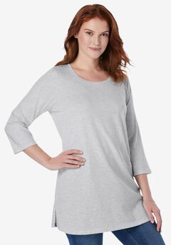Perfect Three-Quarter-Sleeve Scoopneck Tunic