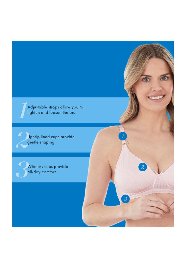 Bestform 5006248 Striped Wireless Cotton Bra With Lightly-Lined Cups, , alternate image number 4