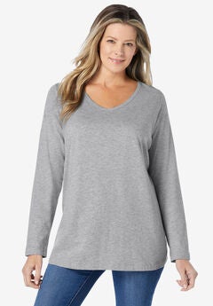 Perfect Long-Sleeve V-Neck Tee