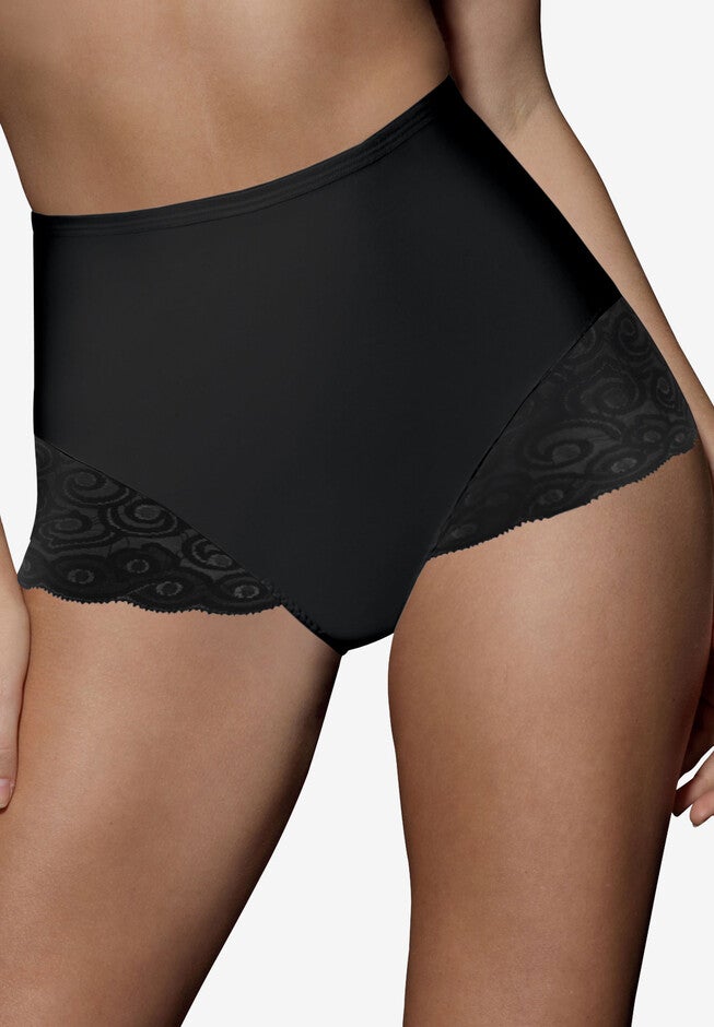 Shaping Brief with Lace Firm Control 2-Pack , BLACK, hi-res image number 0