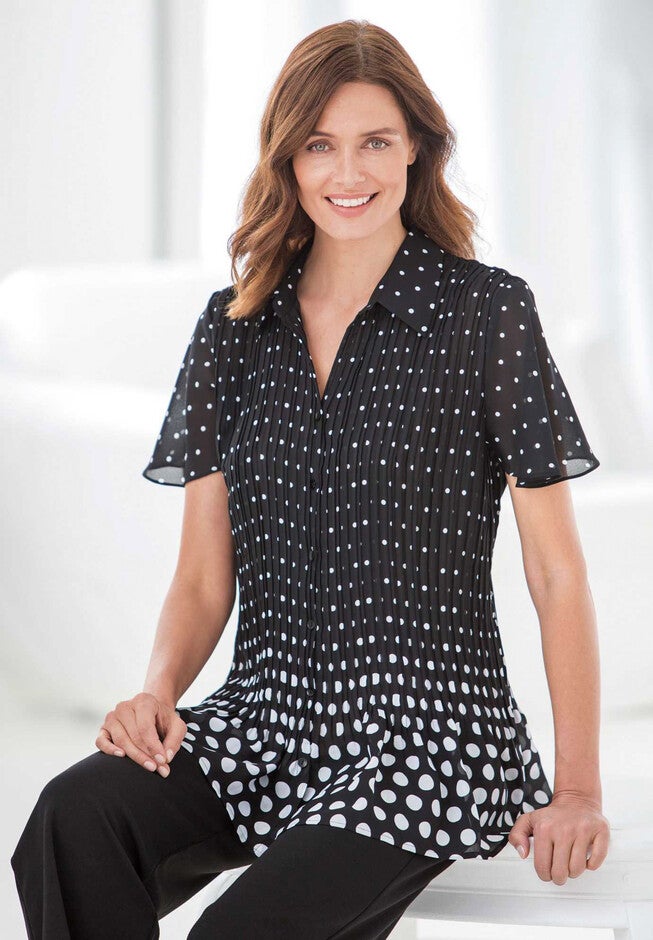 Blouse In Crinkle Georgette, , alternate image number 2