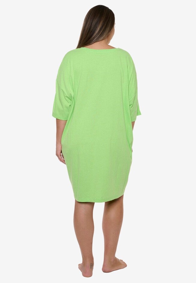 Women's Dr Seuss The Grinch Sleep Shirt Nightgown Night Shirt Green One Size, GREEN, on-hover image number 1