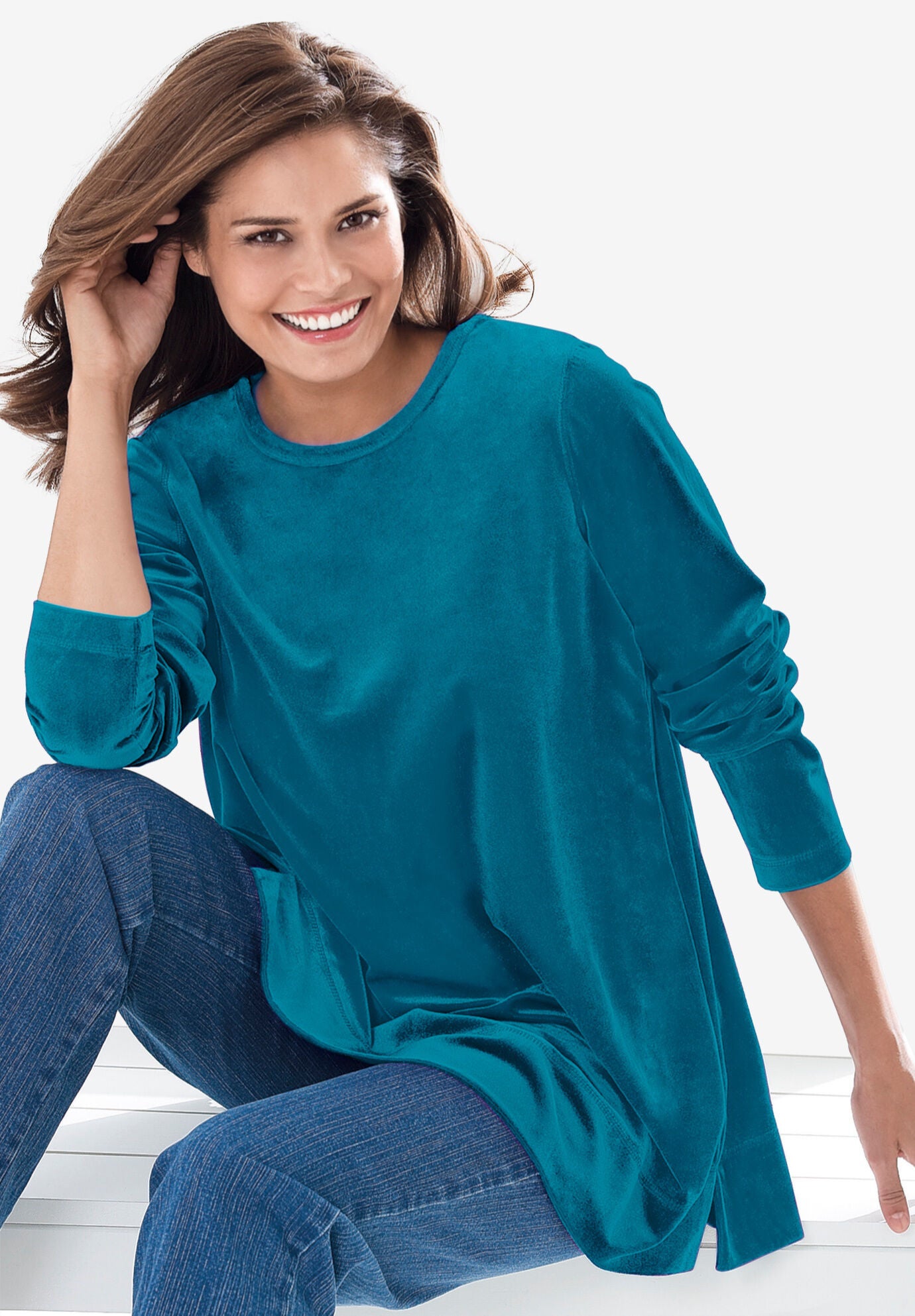 Women's tunic length sweatshirts online