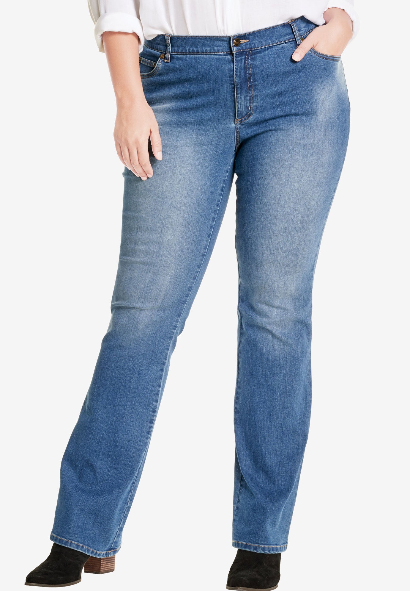 woman within bootcut jeans